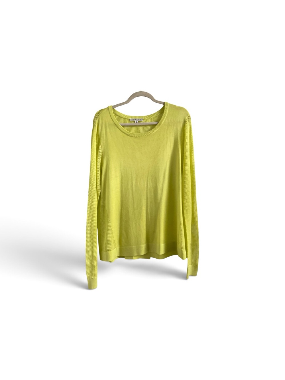 CAbi Neon Lime Lightweight Crewneck Sweater
